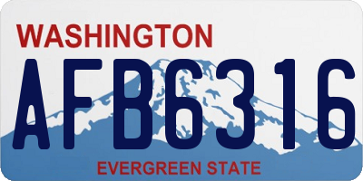WA license plate AFB6316