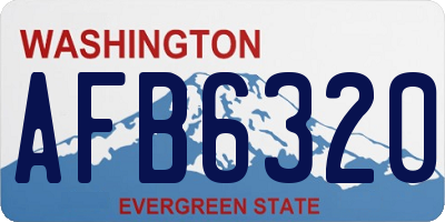 WA license plate AFB6320