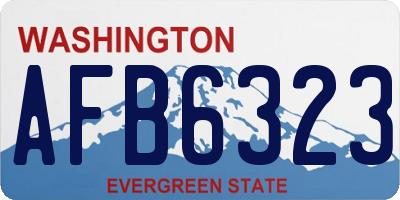 WA license plate AFB6323