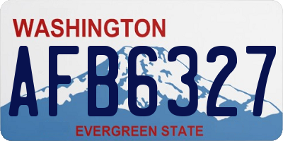 WA license plate AFB6327
