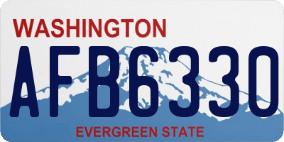 WA license plate AFB6330