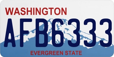 WA license plate AFB6333