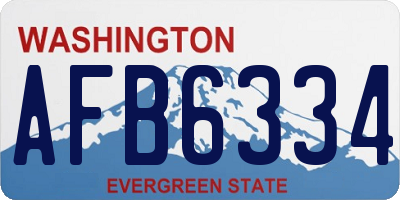 WA license plate AFB6334