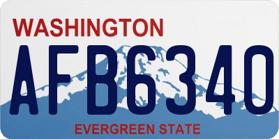 WA license plate AFB6340