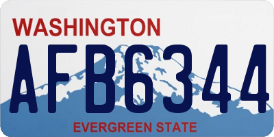 WA license plate AFB6344