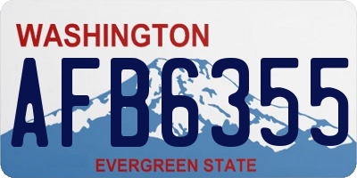 WA license plate AFB6355