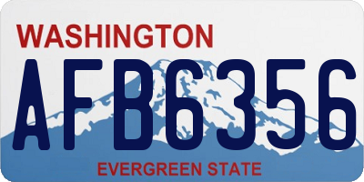 WA license plate AFB6356