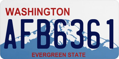 WA license plate AFB6361