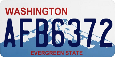WA license plate AFB6372