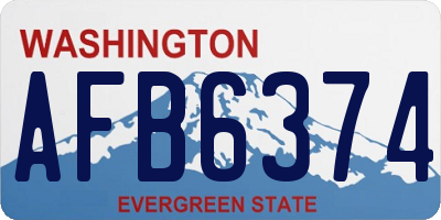 WA license plate AFB6374