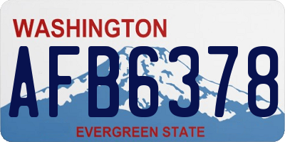 WA license plate AFB6378