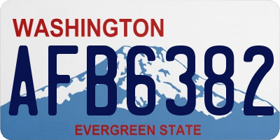 WA license plate AFB6382