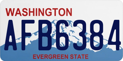 WA license plate AFB6384