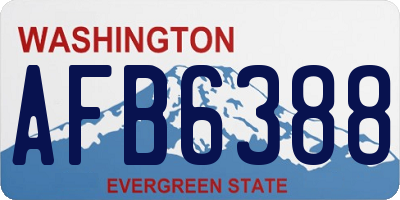 WA license plate AFB6388