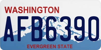WA license plate AFB6390
