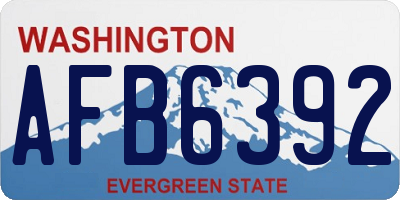 WA license plate AFB6392