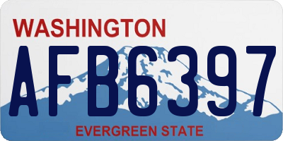 WA license plate AFB6397