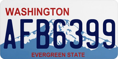 WA license plate AFB6399