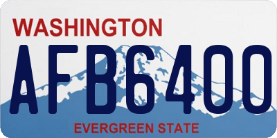 WA license plate AFB6400