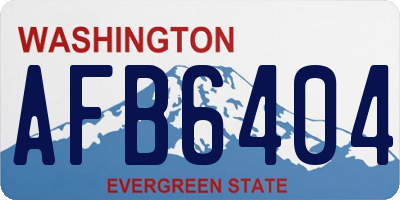 WA license plate AFB6404
