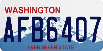 WA license plate AFB6407