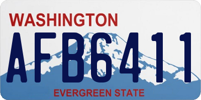 WA license plate AFB6411
