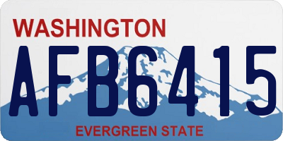 WA license plate AFB6415