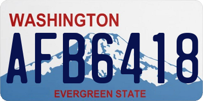 WA license plate AFB6418