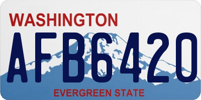 WA license plate AFB6420