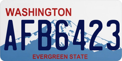 WA license plate AFB6423