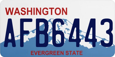 WA license plate AFB6443