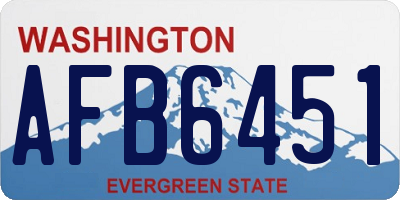 WA license plate AFB6451