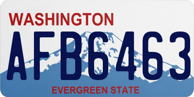 WA license plate AFB6463
