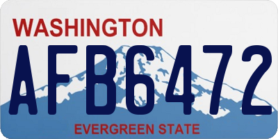 WA license plate AFB6472