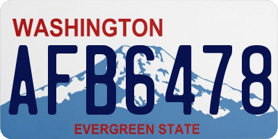 WA license plate AFB6478