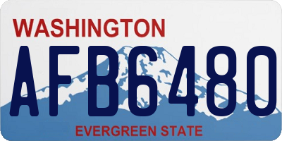 WA license plate AFB6480