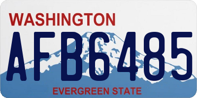 WA license plate AFB6485