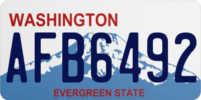 WA license plate AFB6492