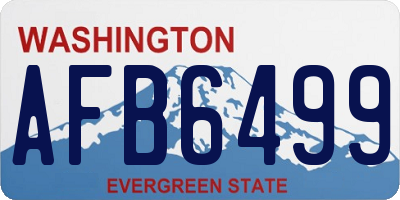 WA license plate AFB6499