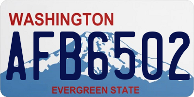 WA license plate AFB6502