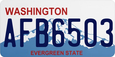 WA license plate AFB6503