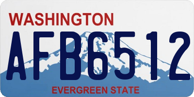 WA license plate AFB6512