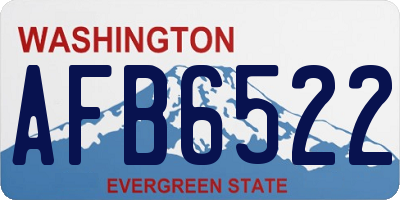 WA license plate AFB6522