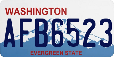 WA license plate AFB6523
