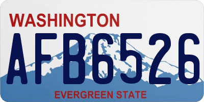 WA license plate AFB6526