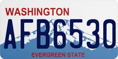 WA license plate AFB6530