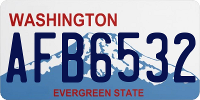 WA license plate AFB6532