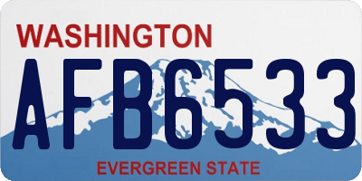 WA license plate AFB6533