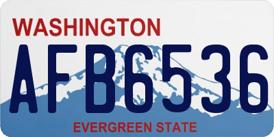 WA license plate AFB6536