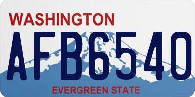 WA license plate AFB6540